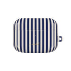 Navy & Cream Striped Funda para AirPods