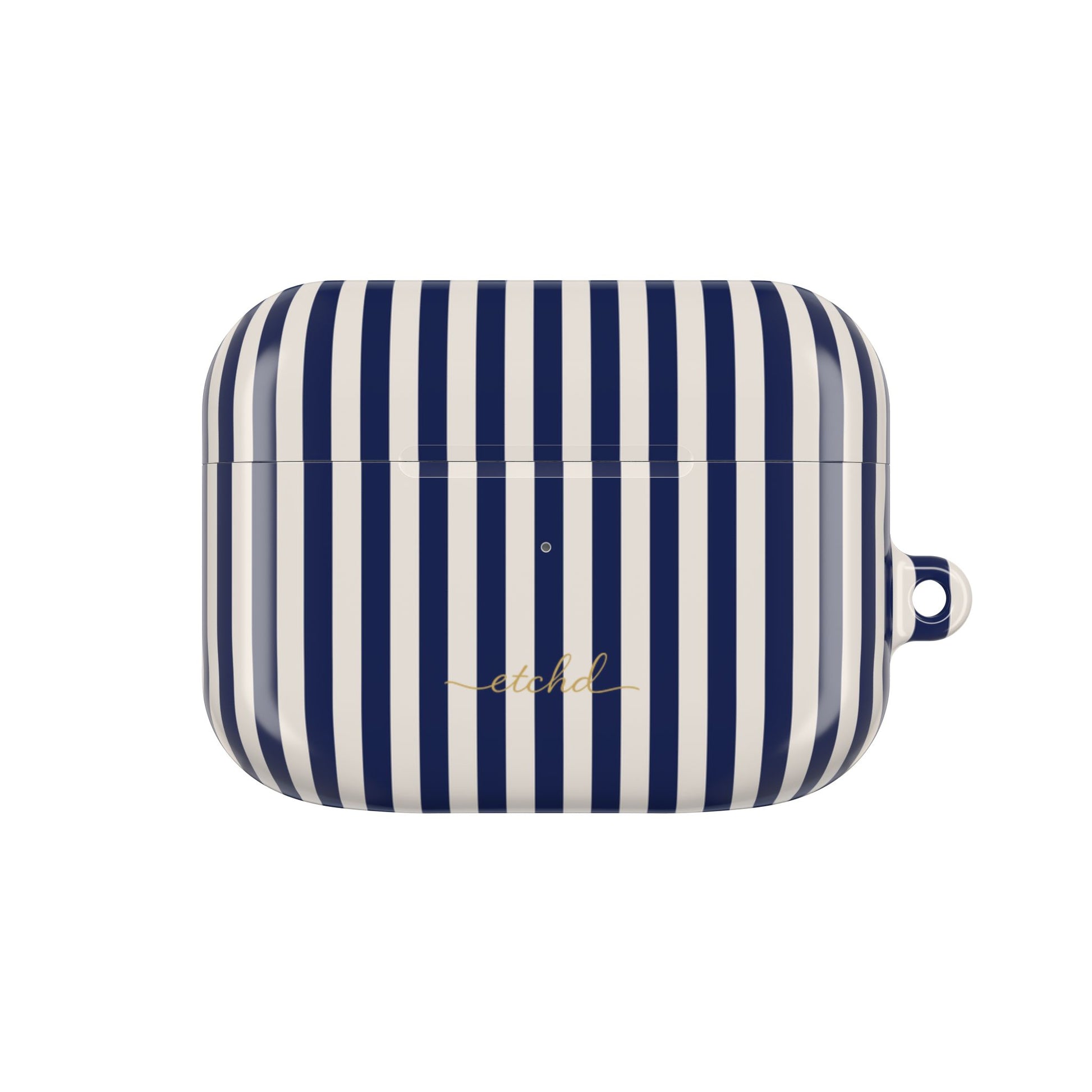 Navy & Cream Striped AirPod Case by etchd