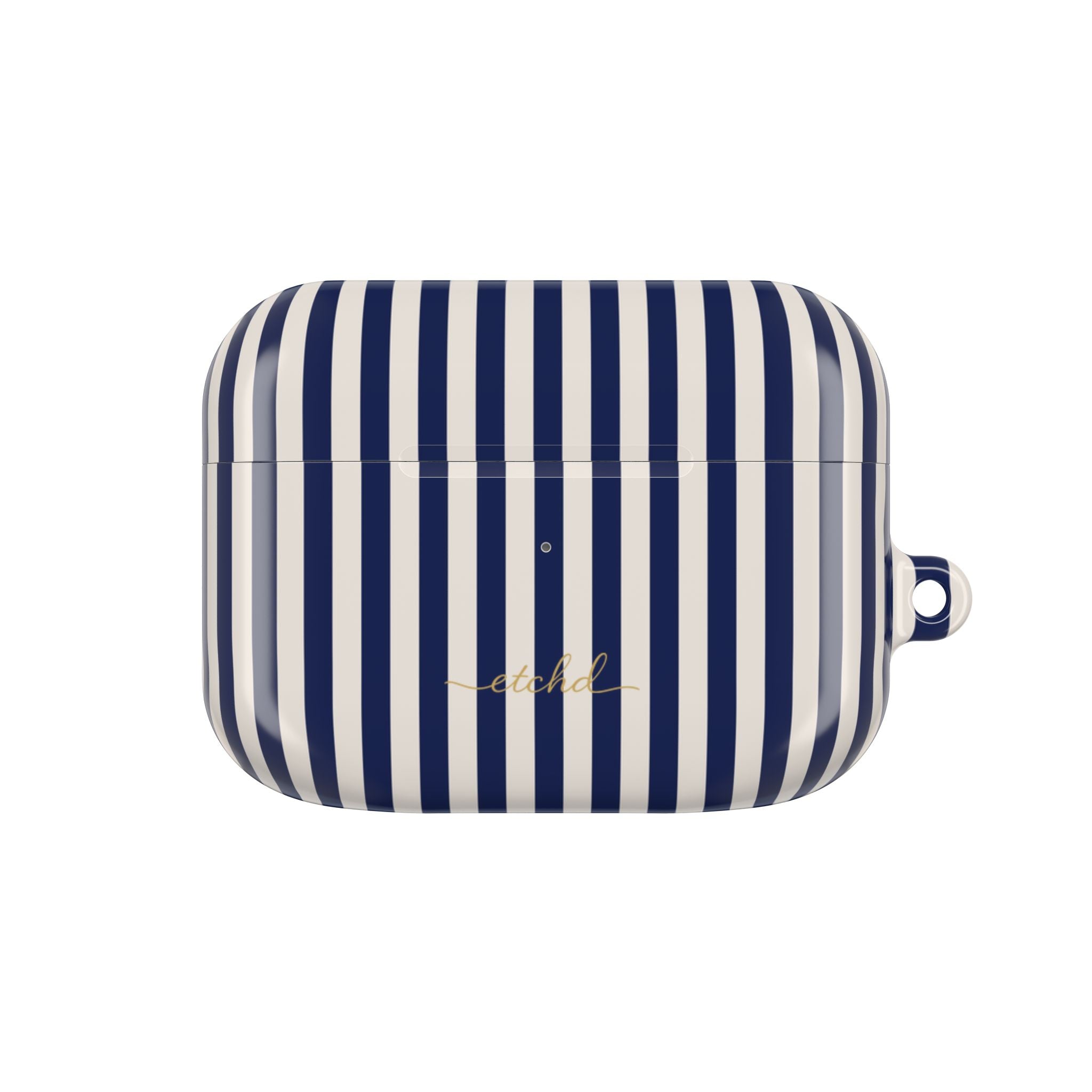 Navy & Cream Striped AirPod Case by etchd