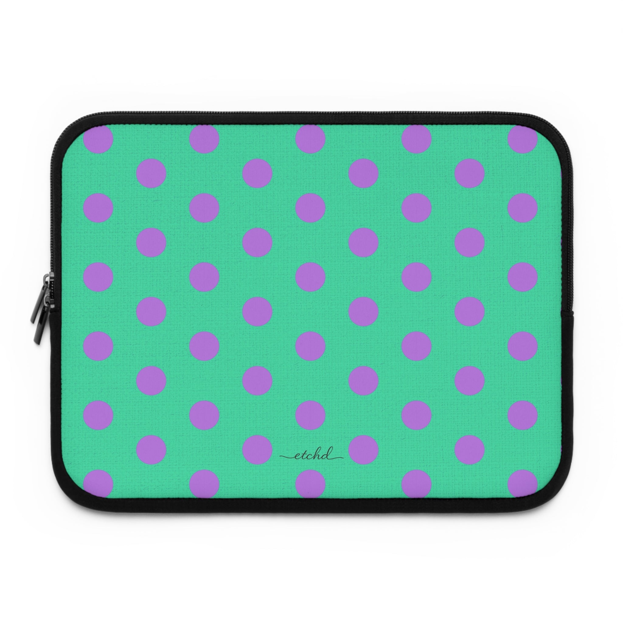 Lilac And Hypermint Polka Dot Laptop Sleeve by etchd