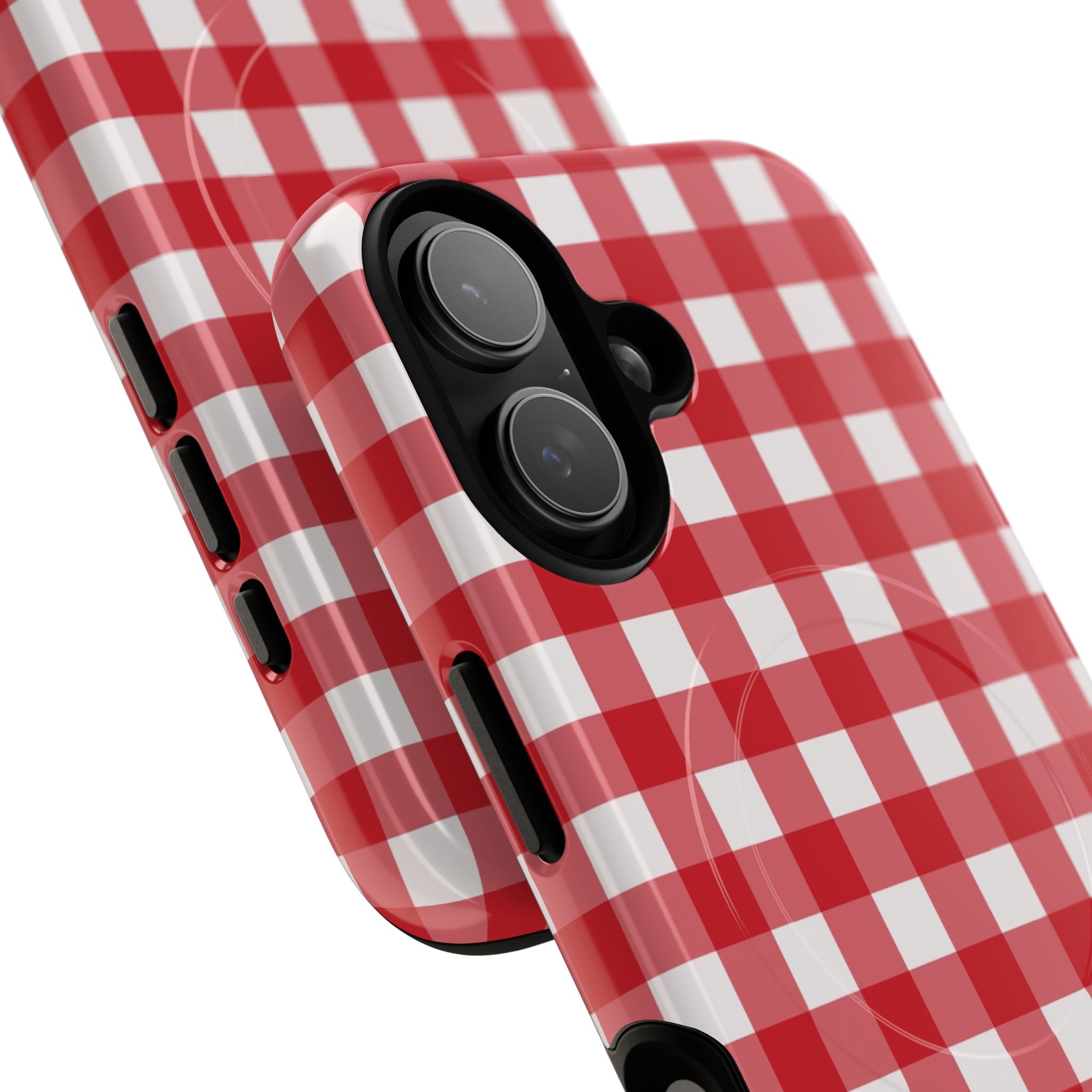 Classic Red & White Gingham Magnetic Phone Case by etchd, view 87