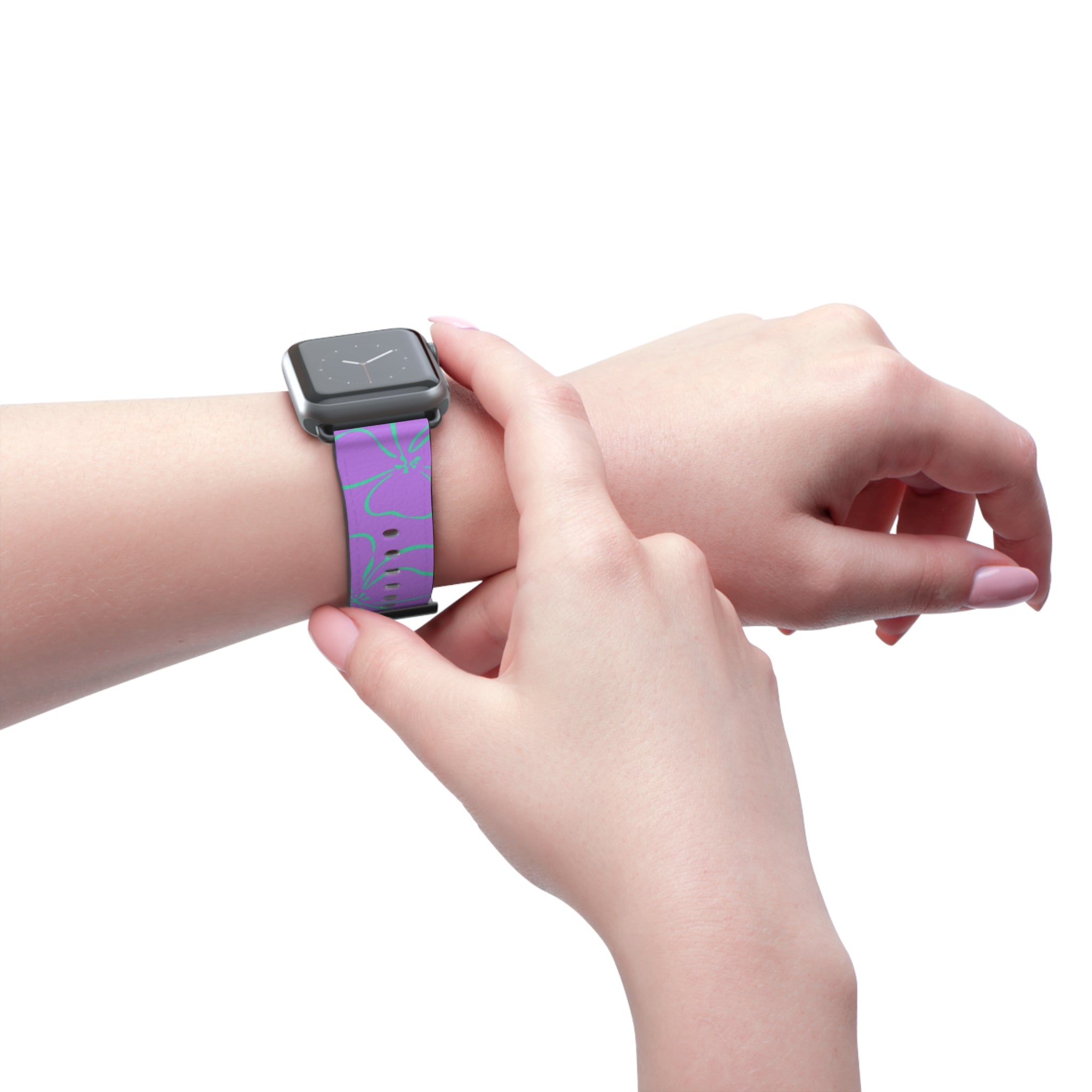 Lilac & Hypermint Floral Smartwatch Strap by etchd, view 11