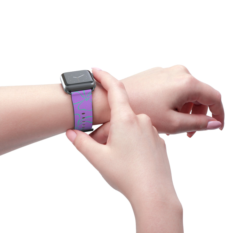 Lilac & Hypermint Floral Smartwatch Strap by etchd, view 11