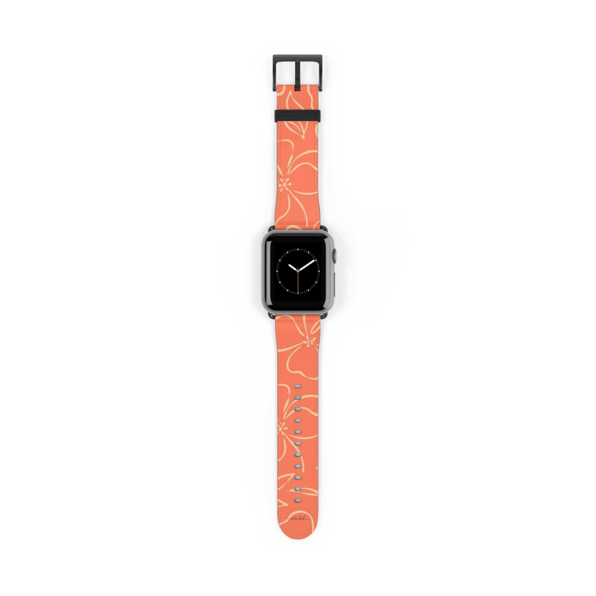 Coral & Peach Floral Correa para smartwatch de etchd