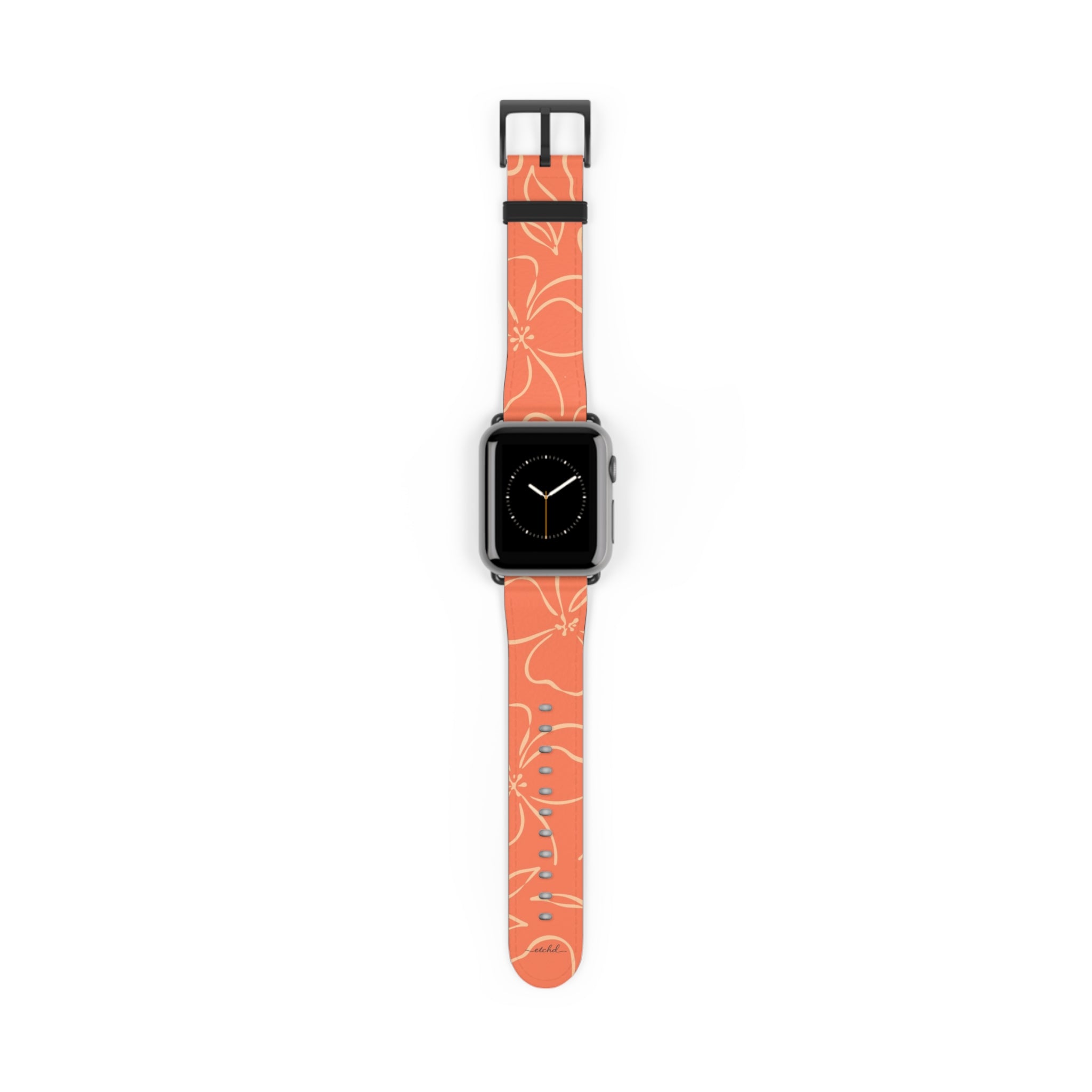 Coral & Peach Floral Cinturino per smartwatch di etchd