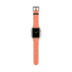 Coral & Peach Floral Correa para smartwatch de etchd