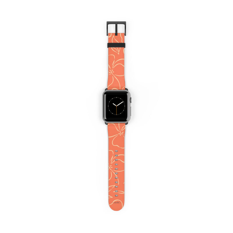 Coral & Peach Floral Correa para smartwatch de etchd