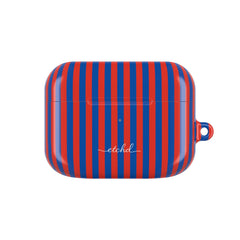 Cobalt & Poppy Striped AirPod Case by etchd