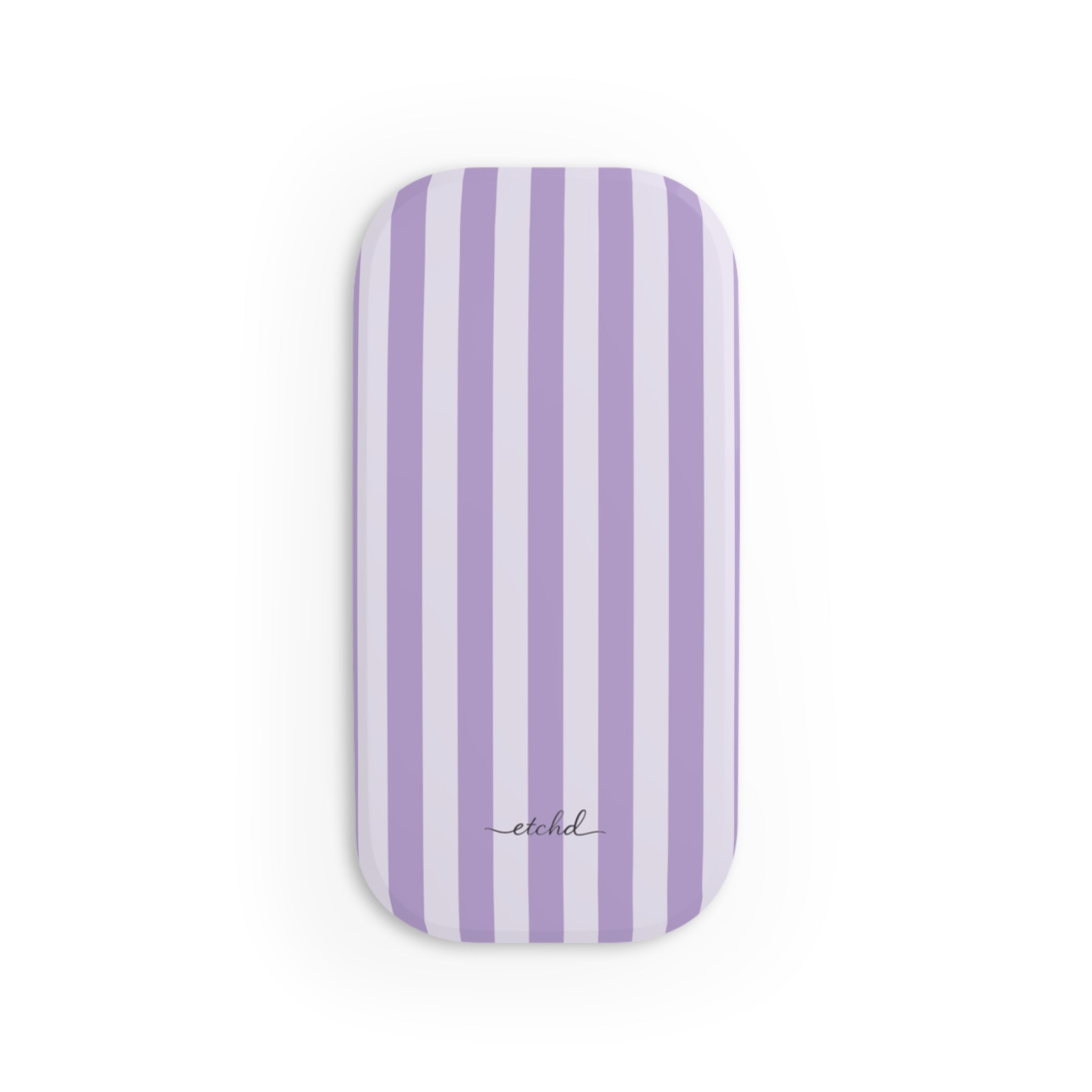 Lilac & Cream Striped Click-On Phone Grip by etchd, view 2