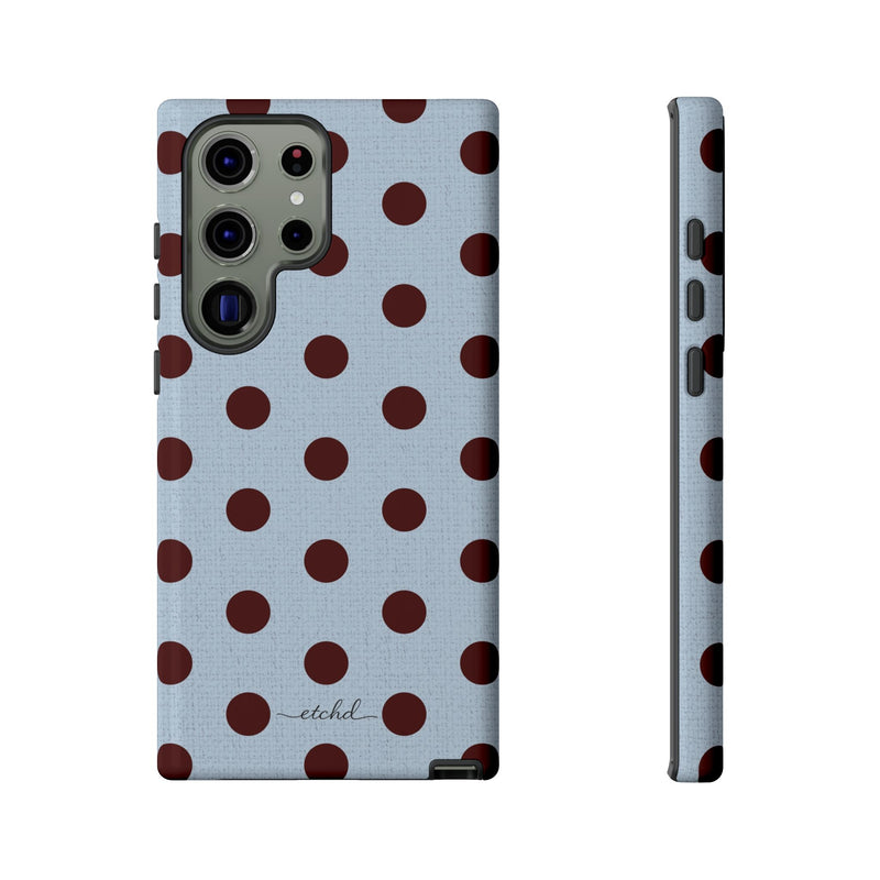 Blue & Cherry Polka Dot Phone Case-zoom-