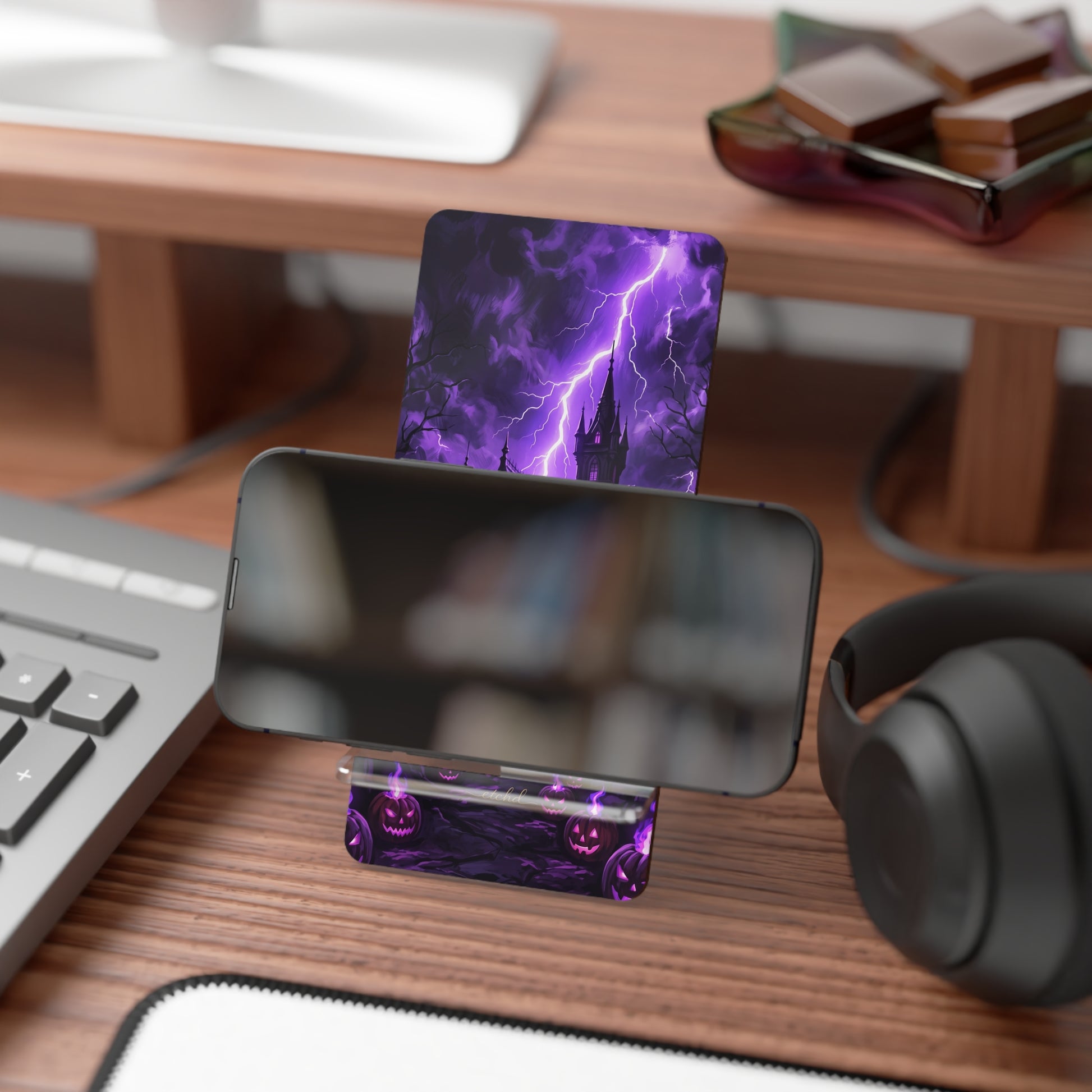 Violet Haunt Phone Stand by etchd, view 4