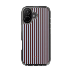 Blue & Cherry Striped Clear Phone Case by etchd, view 35