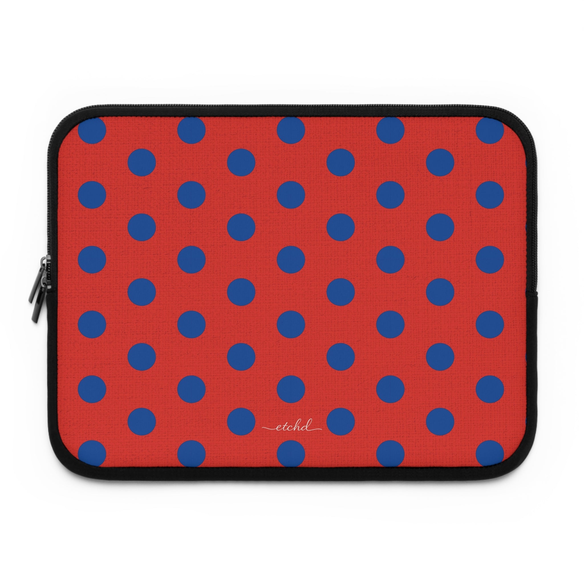 Cobalt And Poppy Polka Dot Laptop Sleeve