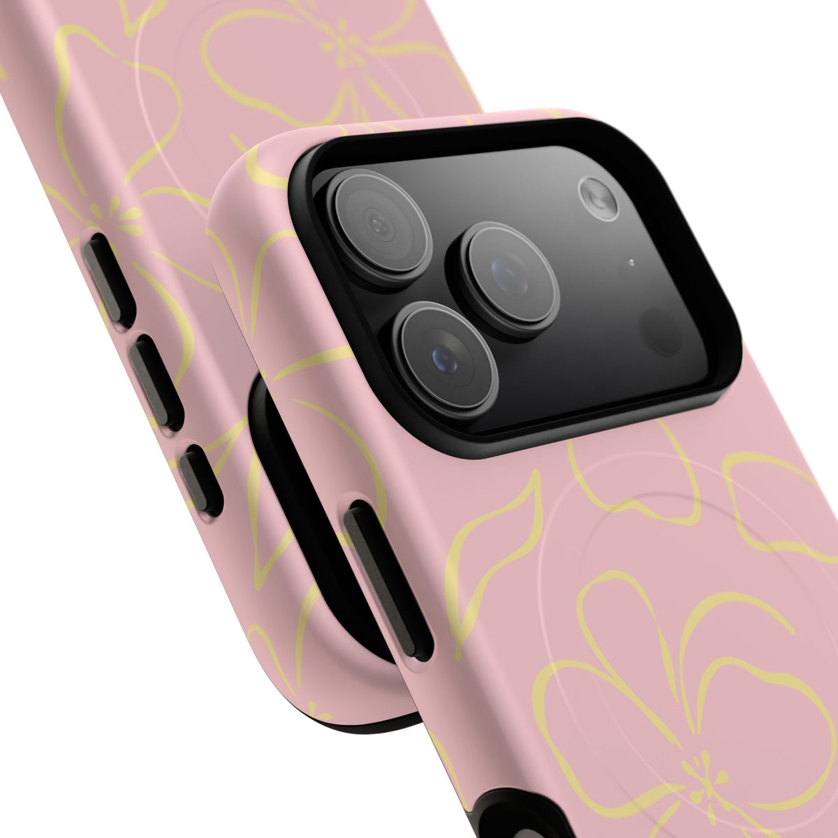 Pink & Butter Floral Magnetic Phone Case by etchd, view 100