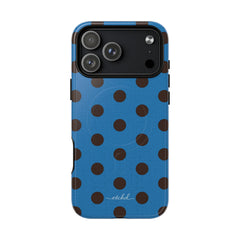 Espresso & Cerulean Polka Dot Magnetic Phone Case by etchd, view 31