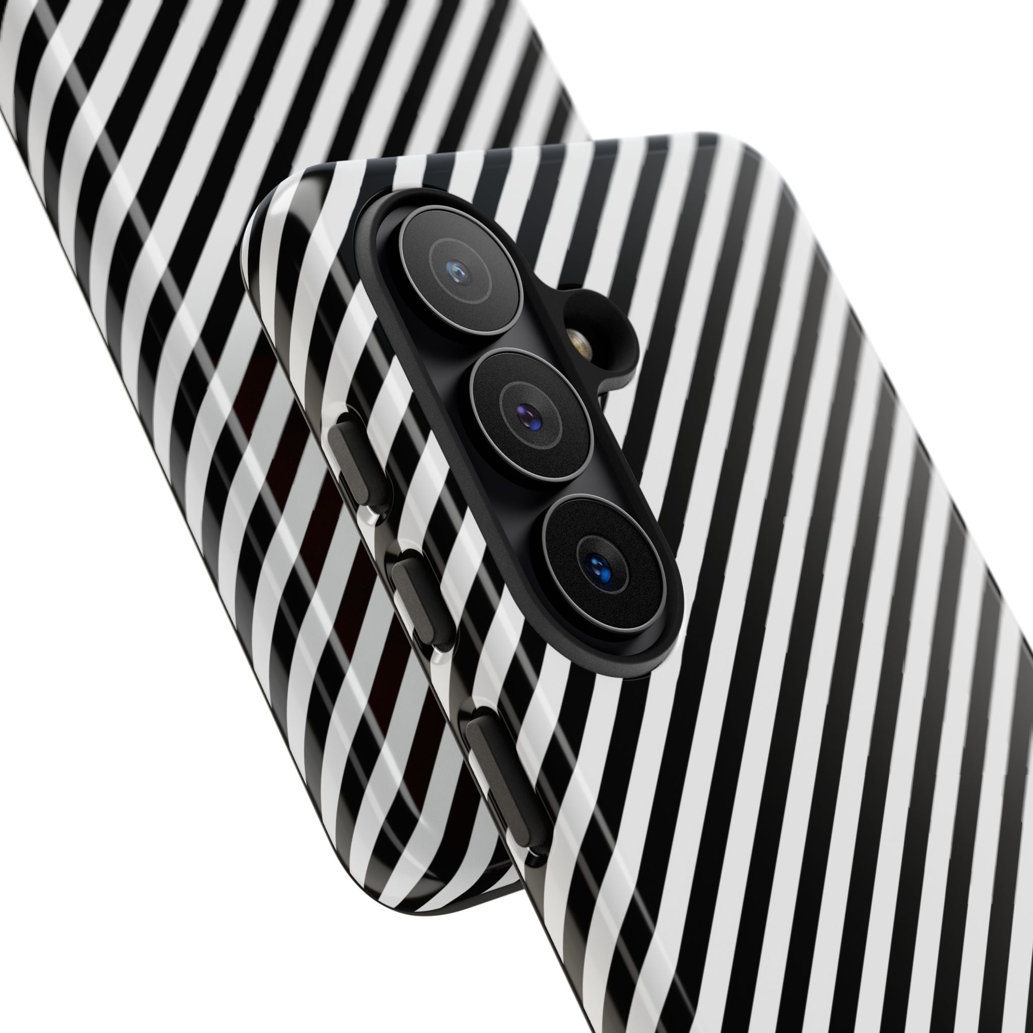 Black & White Striped Diagonal Phone Case by etchd, view 209