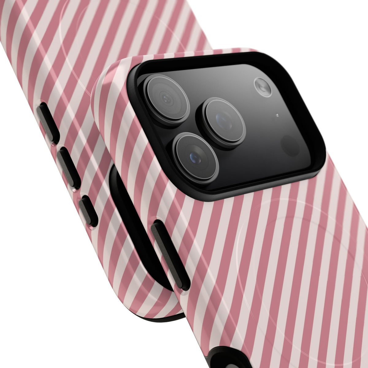 Blush & Cream Striped Diagonal Magnetic Phone Case by etchd, view 99