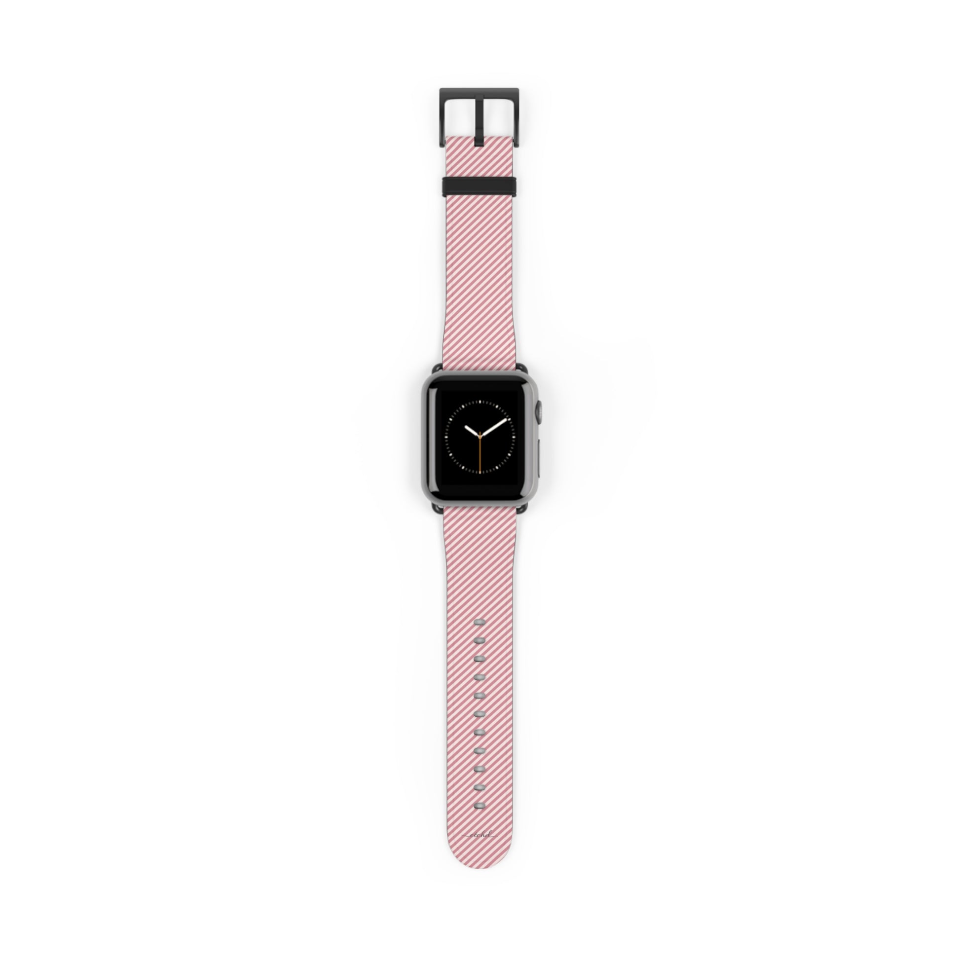Blush & Cream Striped Diagonal Smartwatch Strap by etchd