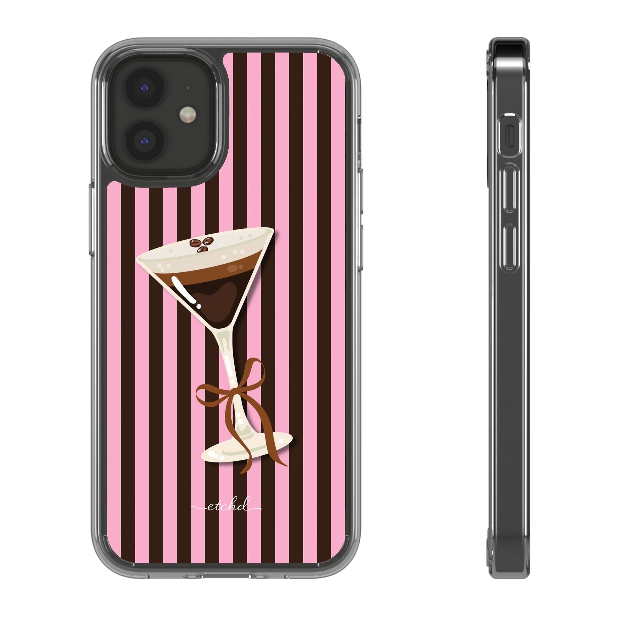 Espresso Martini Clear Phone Case by etchd, view 2