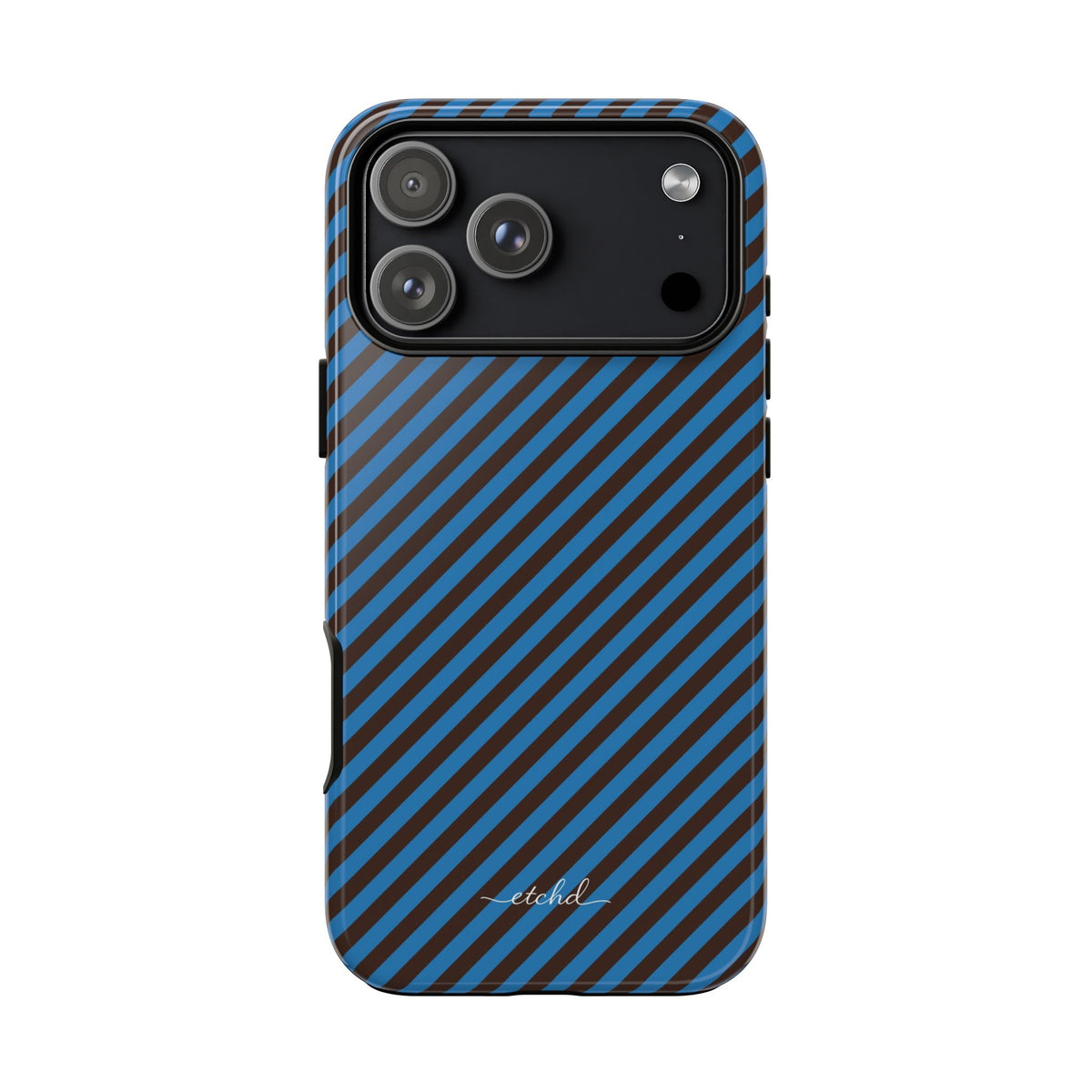 Espresso & Cerulean Striped Diagonal Phone Case by etchd, view 59