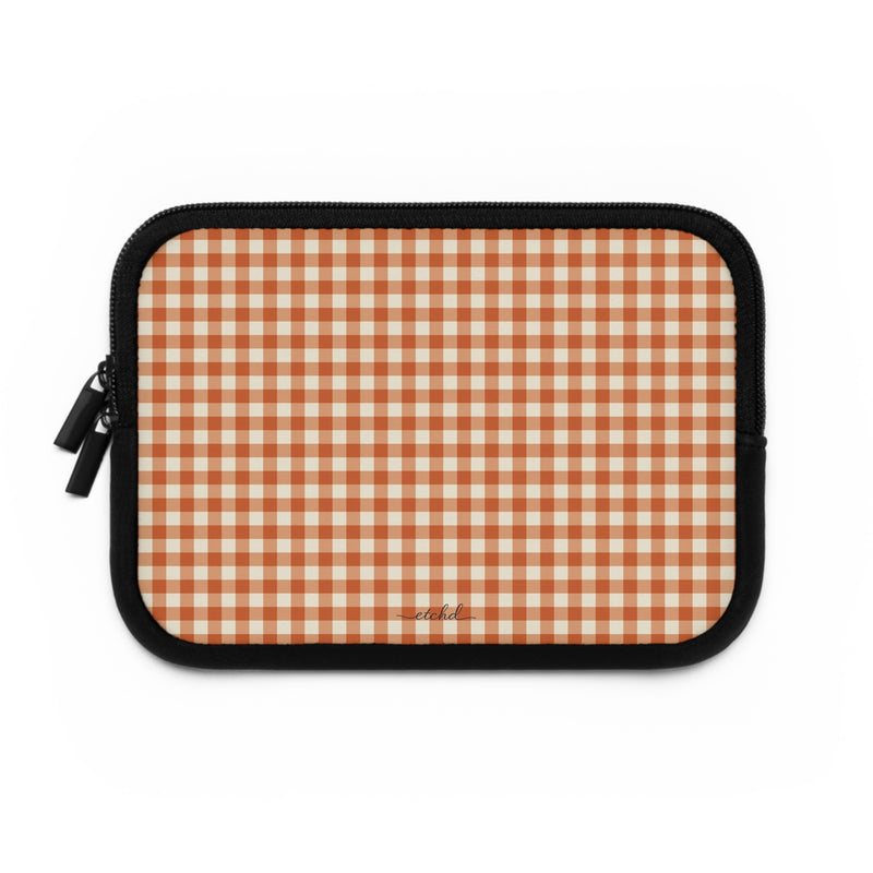 Terracotta & Cream Gingham Funda para portátil de etchd, vista 2