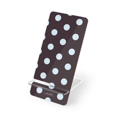 Blue And Plum Polka Dot Phone Stand by etchd