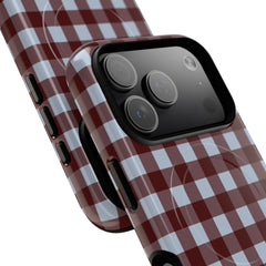 Blue & Cherry Gingham Magnetic Phone Case by etchd, view 99