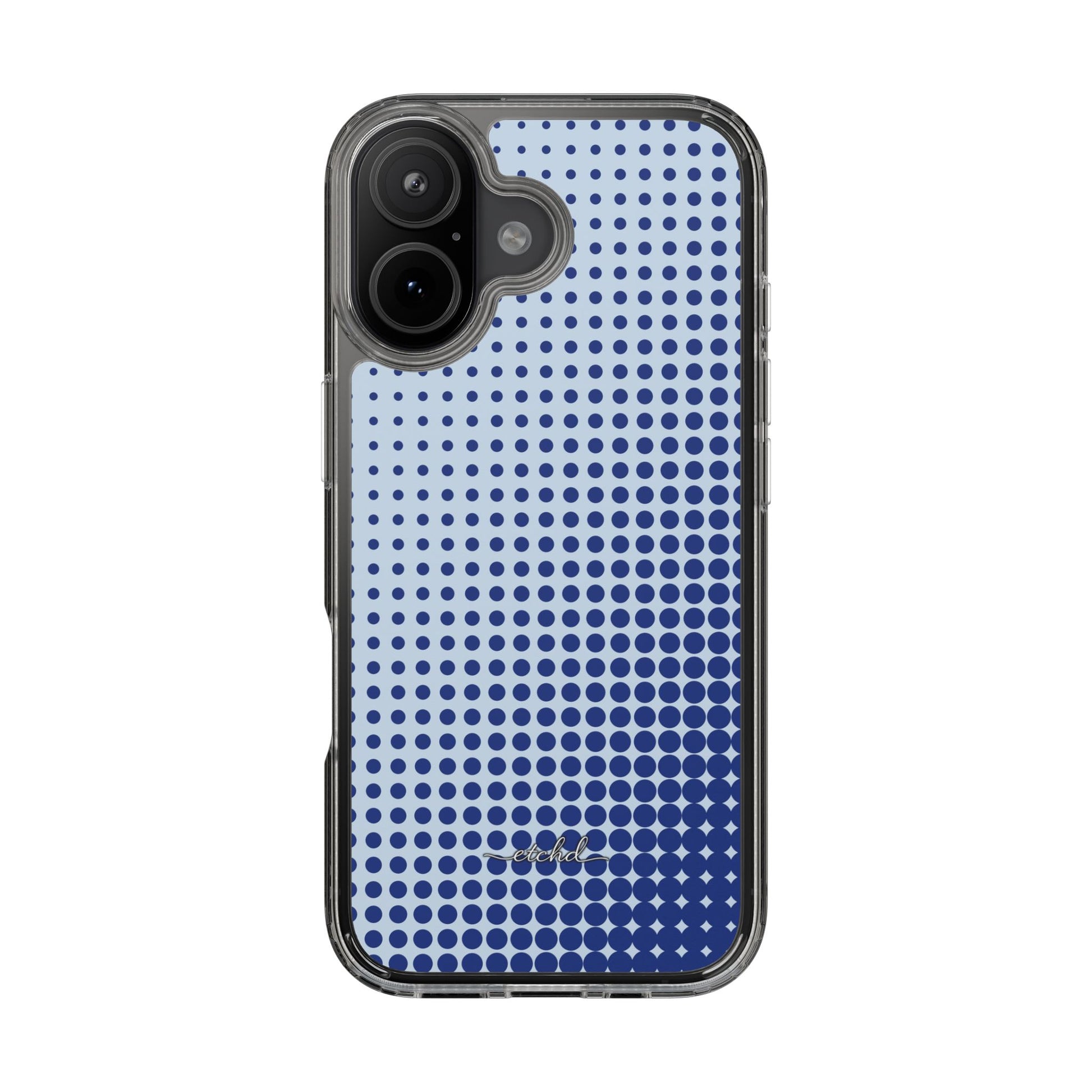 Cobalt Halftone Transparente Handyhülle-35