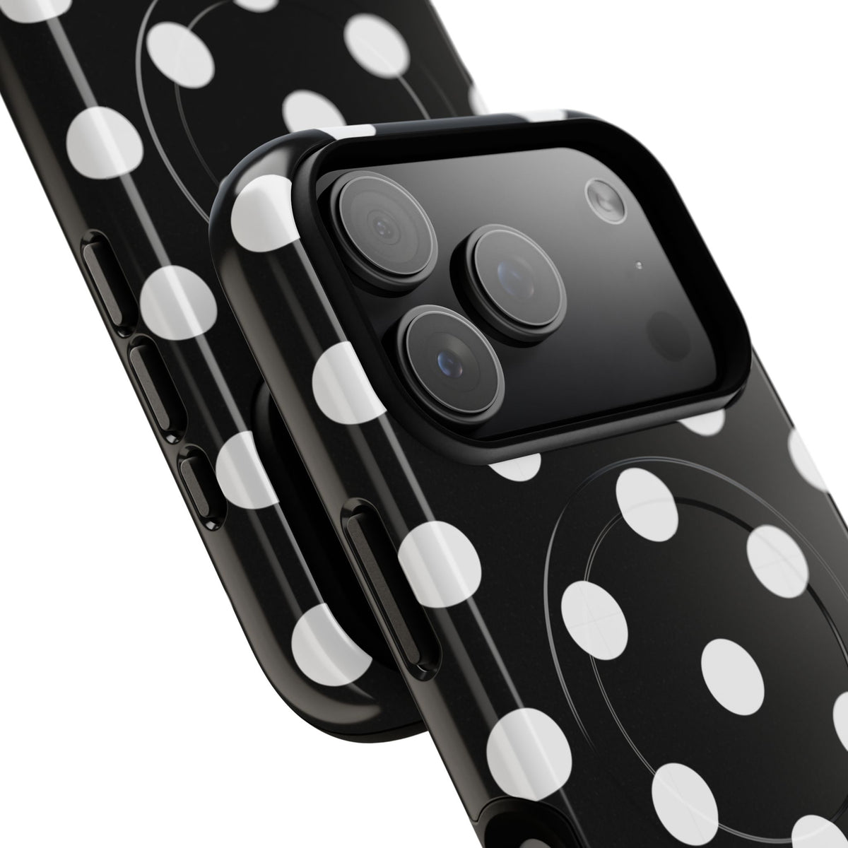 White & Black Polka Dot Magnetic Phone Case by etchd, view 99