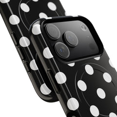 White & Black Polka Dot Magnetic Phone Case by etchd, view 99
