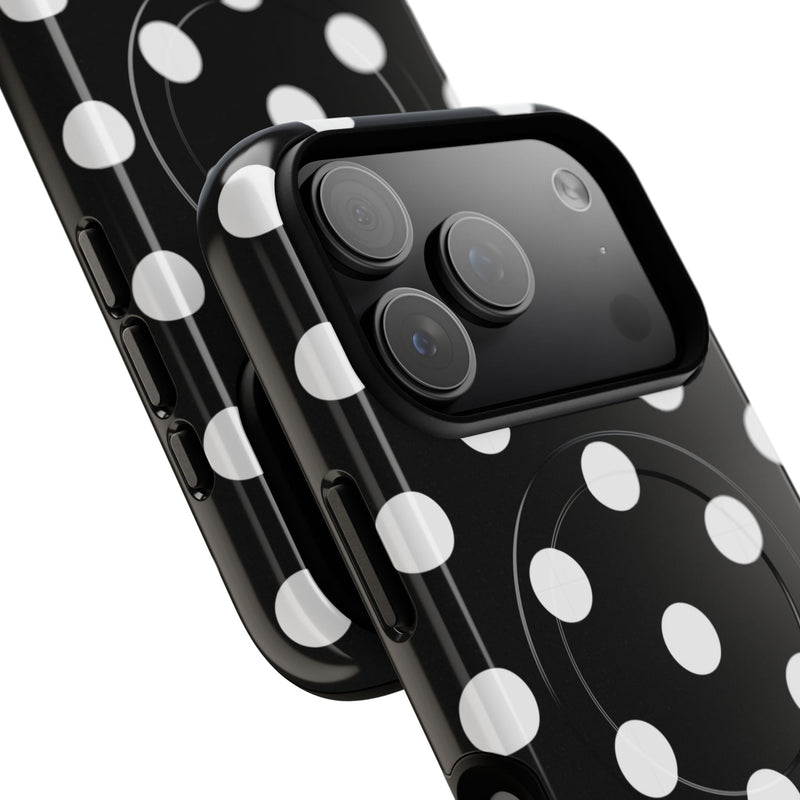 White & Black Polka Dot Magnetic Phone Case by etchd, view 99