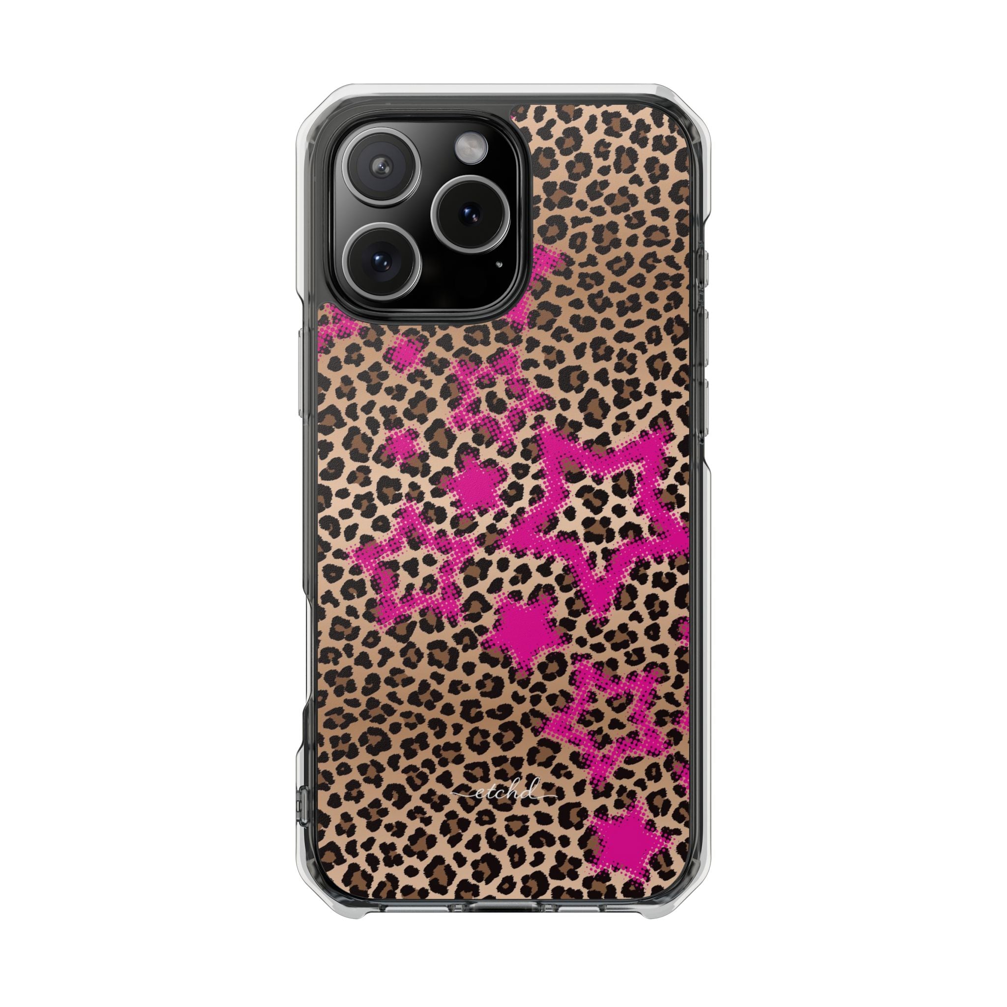 Y2K Leopard Clear Magnetic Phone Case by etchd