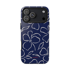 Navy & Cream Floral Phone Case by etchd, view 59