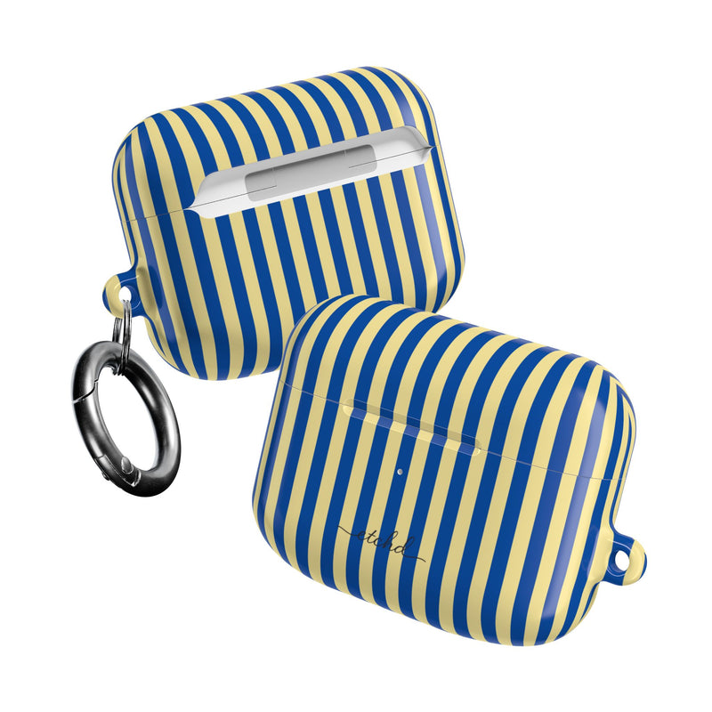Cobalt & Butter Striped AirPod Case by etchd, view 10