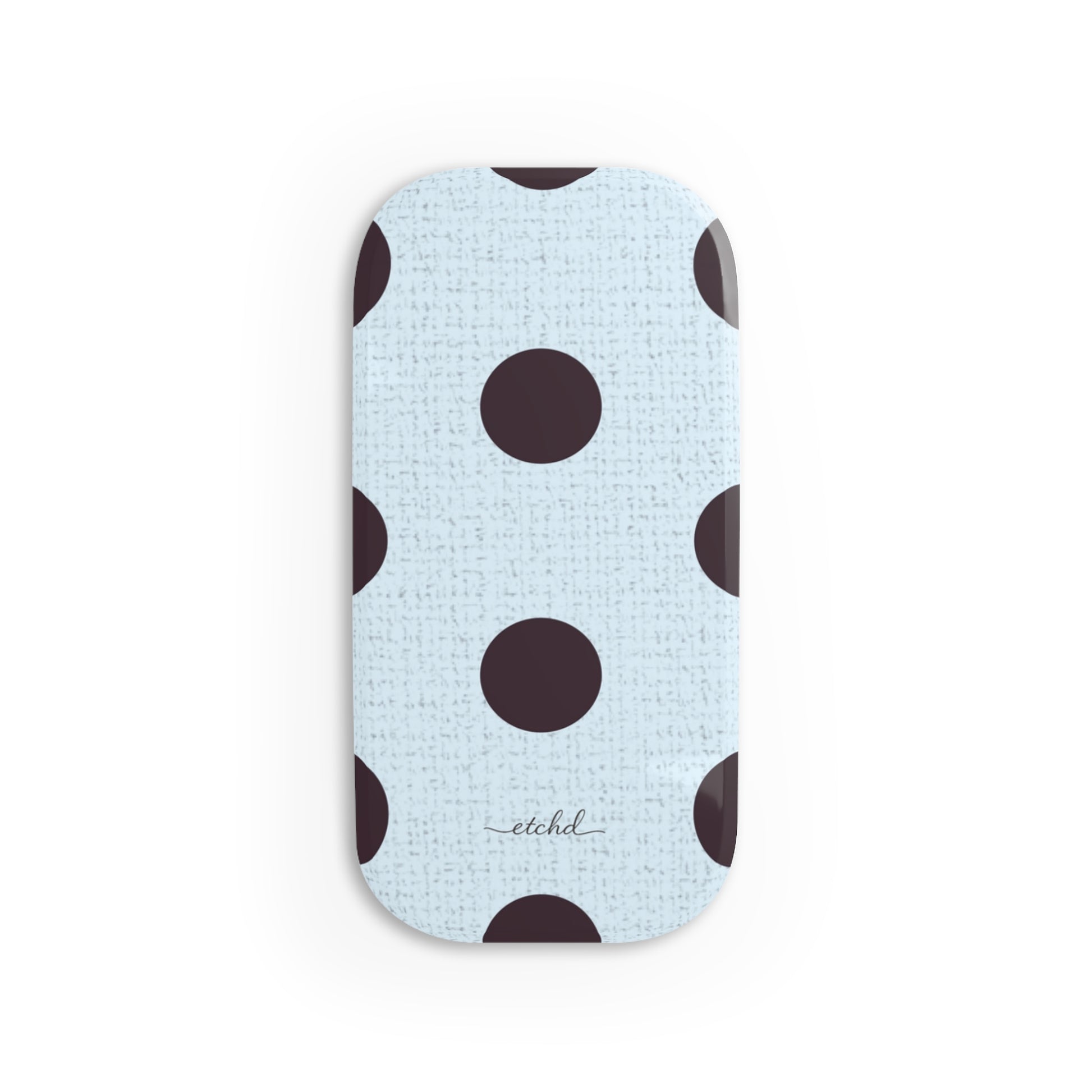 Plum And Blue Polka Dot Click-On Phone Grip by etchd