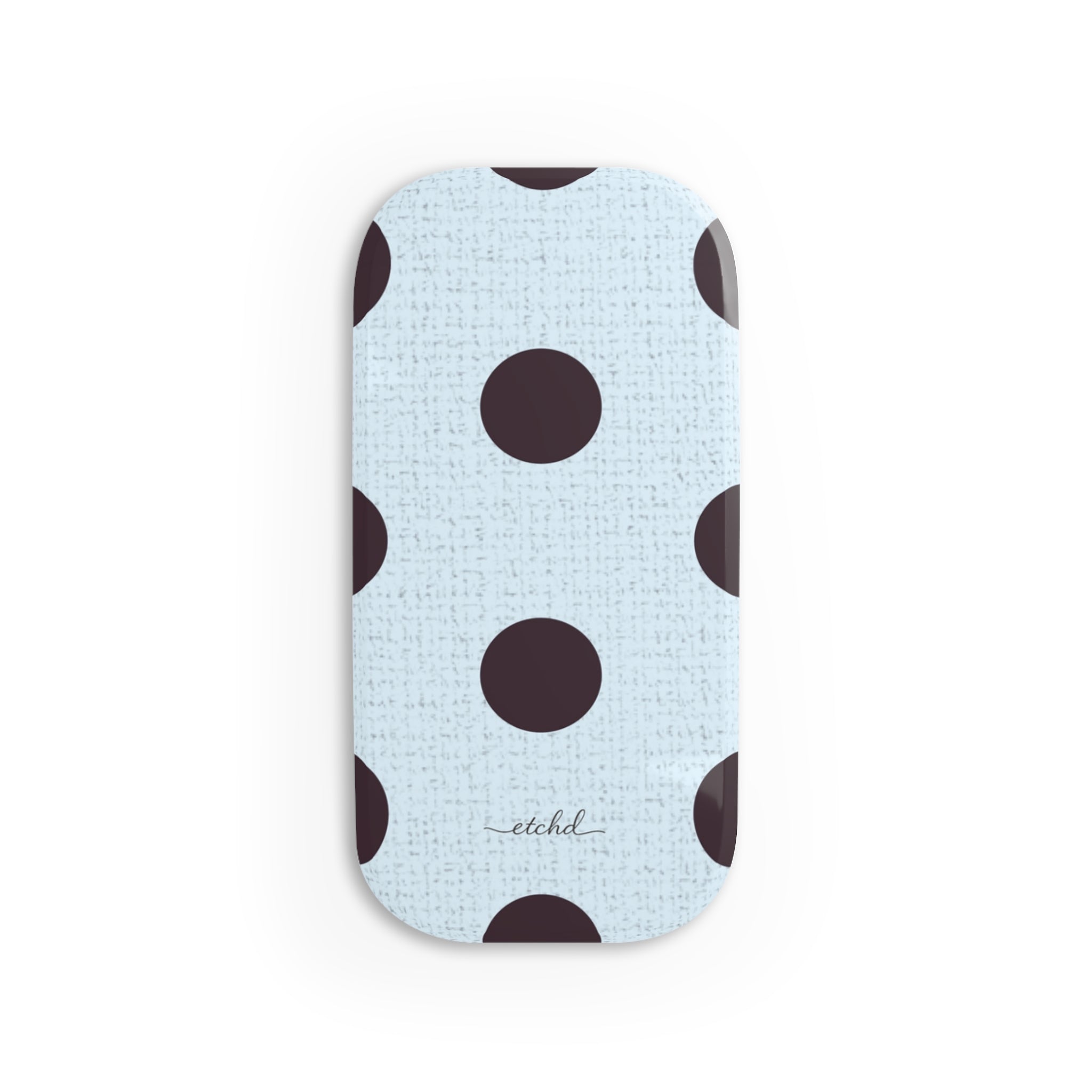 Plum And Blue Polka Dot Click-On Phone Grip by etchd