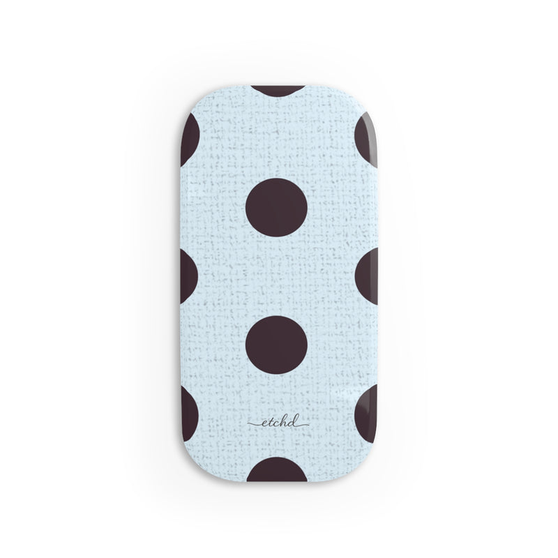 Plum And Blue Polka Dot Click-On Phone Grip by etchd