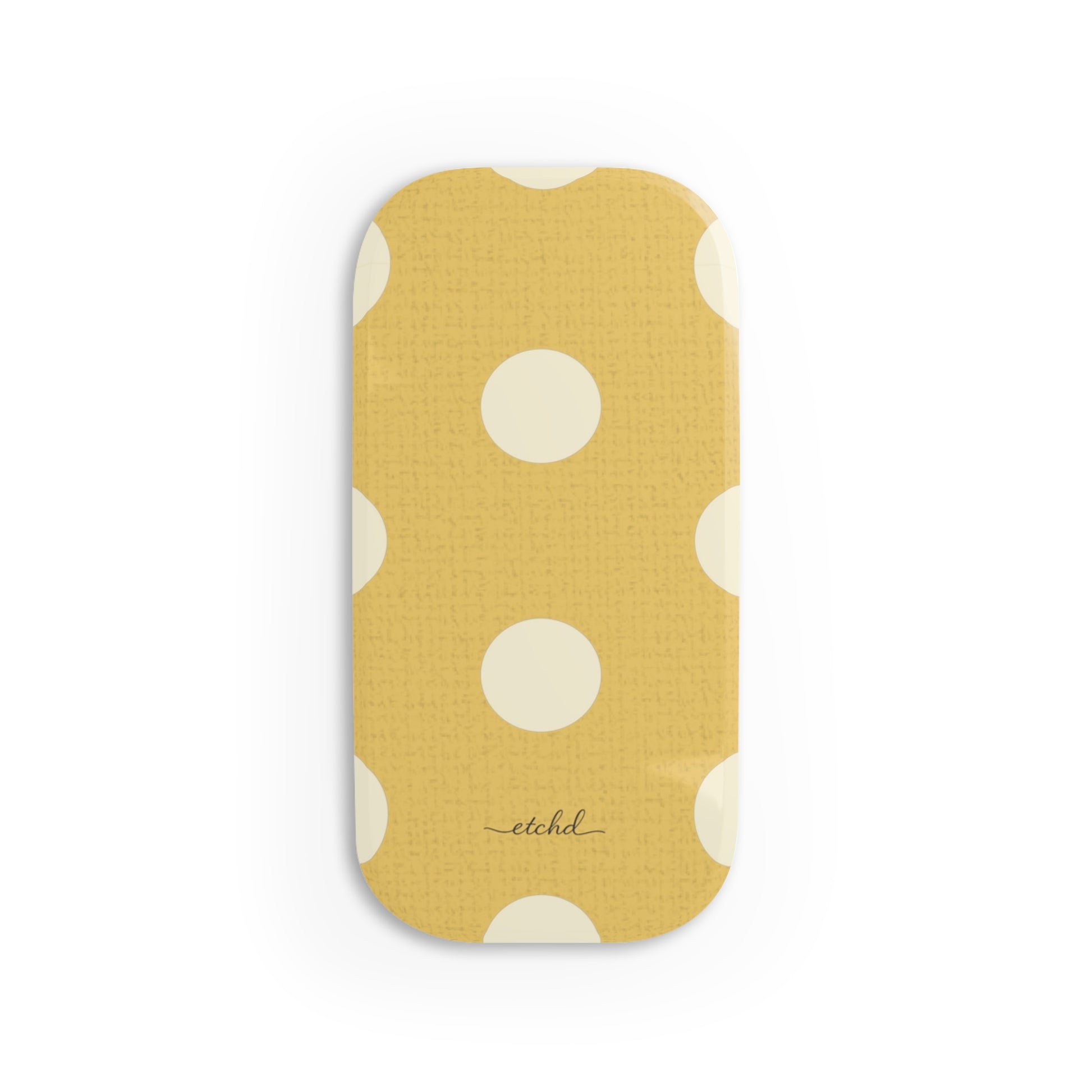 Cream & Butter Polka Dot Click-On Phone Grip by etchd