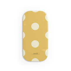 Cream & Butter Polka Dot Click-On Phone Grip by etchd