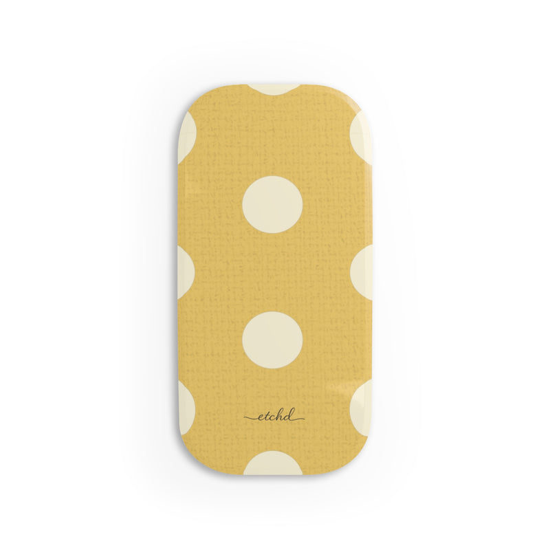 Cream & Butter Polka Dot Click-On Phone Grip by etchd