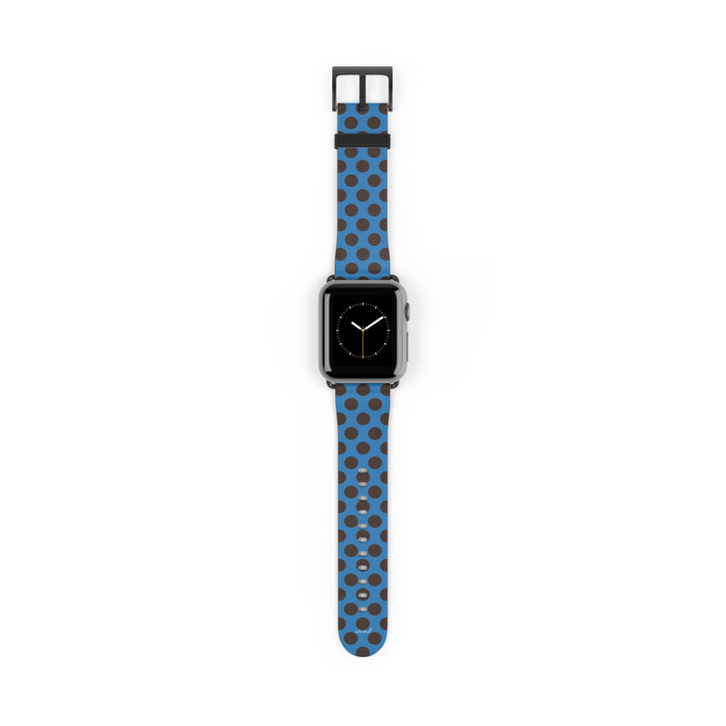 Espresso And Cerulean Polka Dot Smartwatch Strap-zoom-