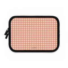 Coral & Cream Gingham Laptop Sleeve by etchd, view 2