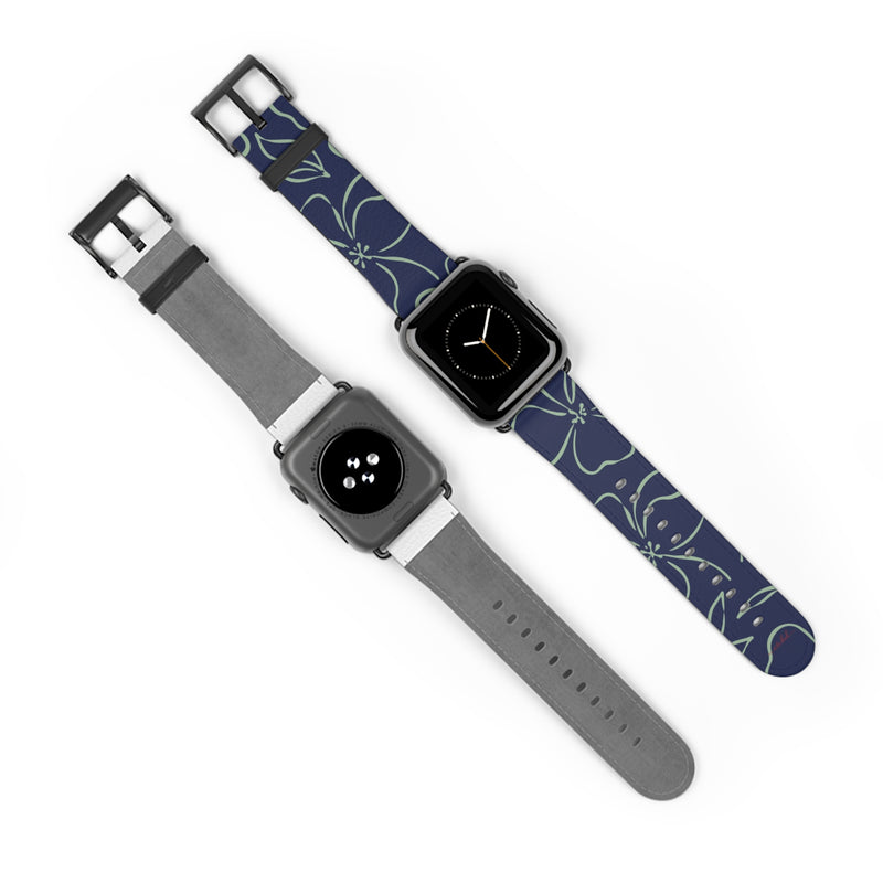 Navy & Sage Floral Smartwatch Strap by etchd, view 10