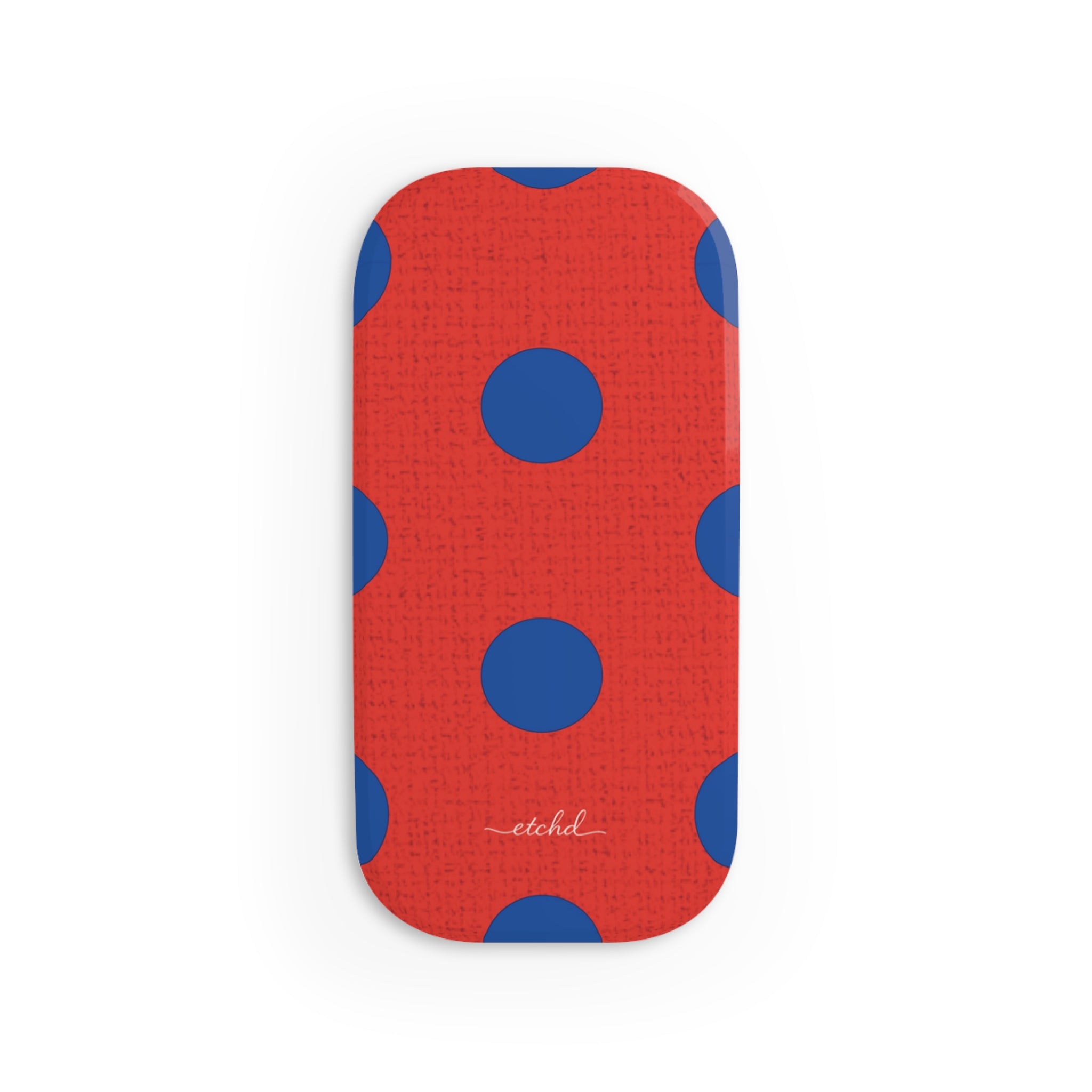 Cobalt And Poppy Polka Dot Click-On Phone Grip