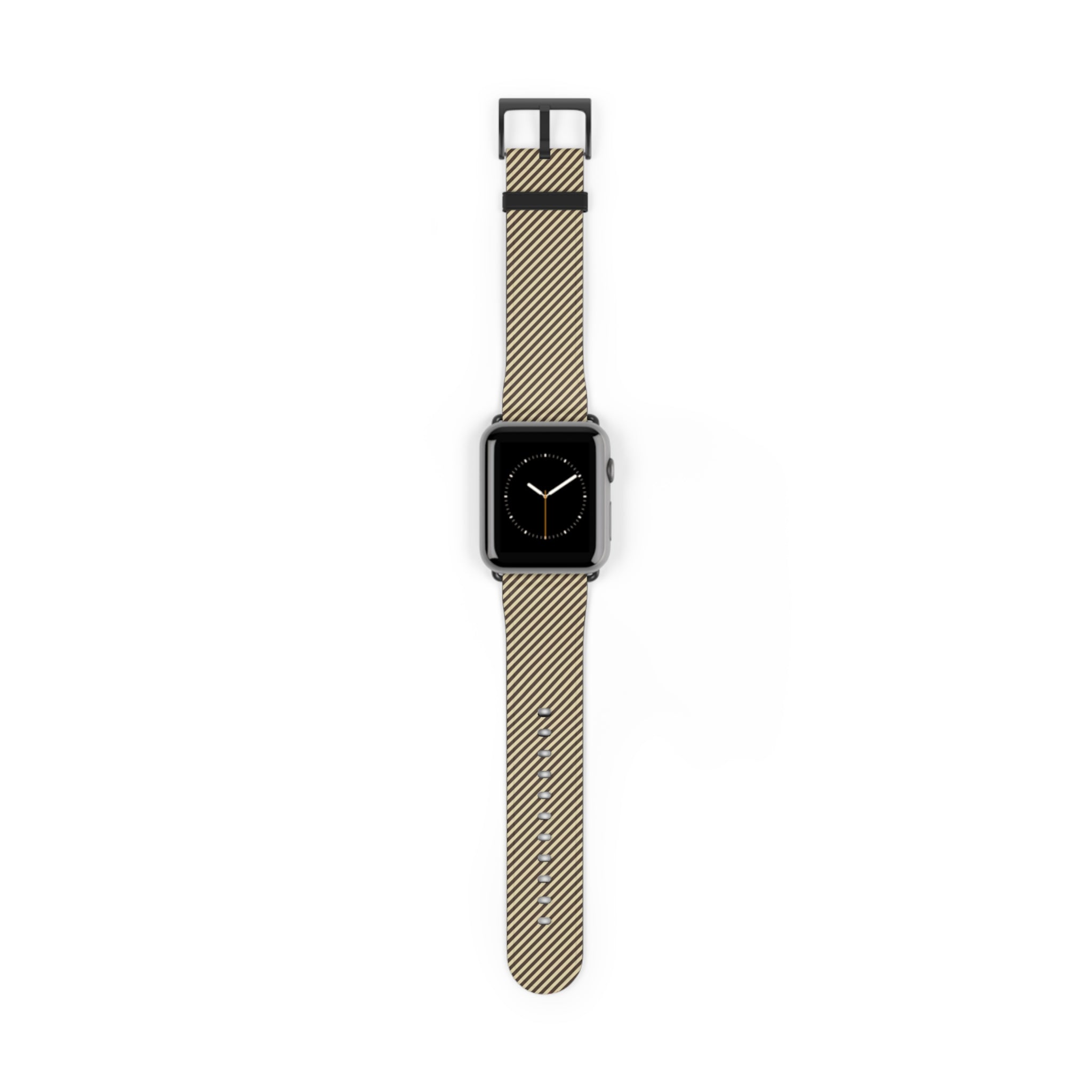 Butter & Brown Striped Diagonal Smartwatch Strap by etchd, view 2