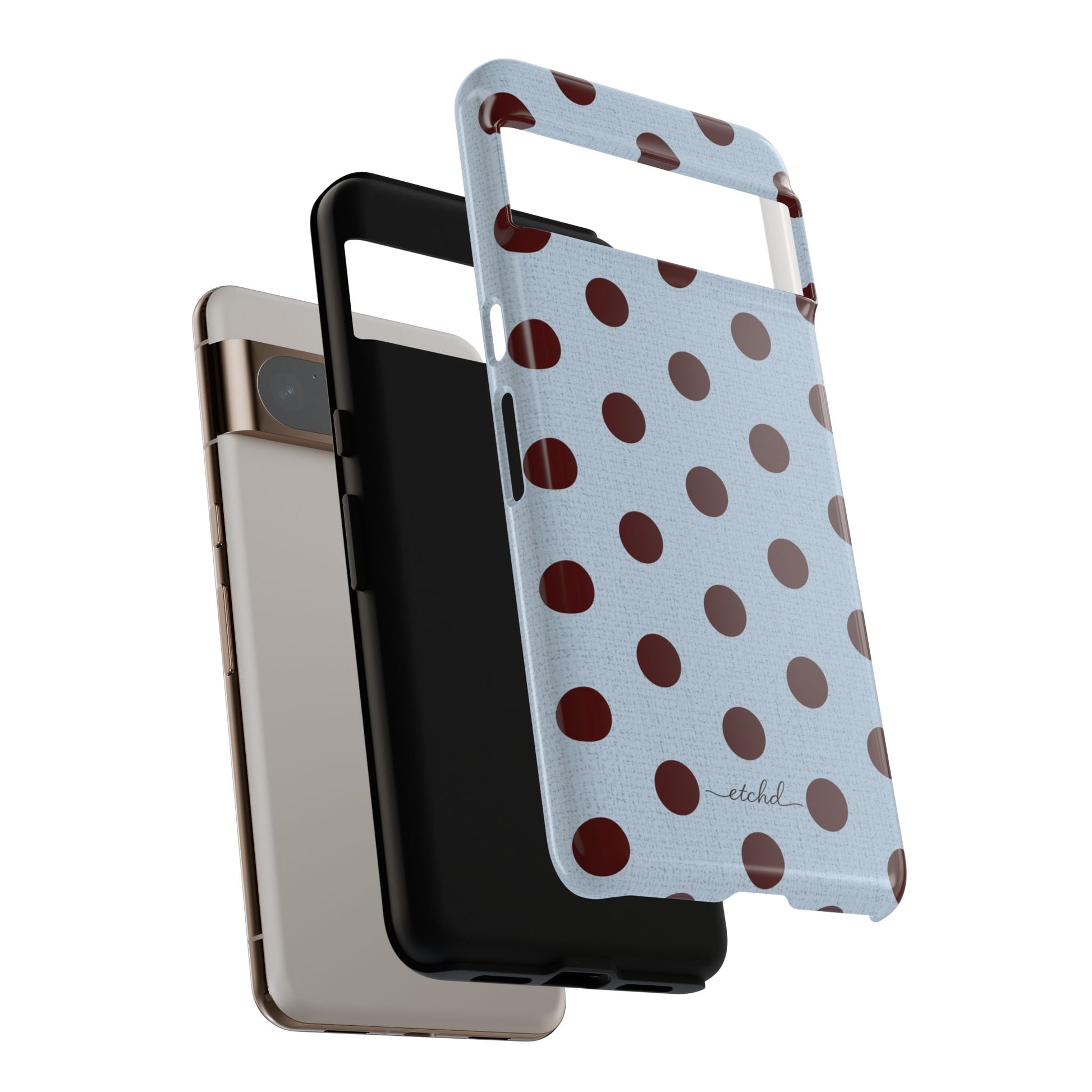 Blue & Cherry Polka Dot Phone Case by etchd, view 63