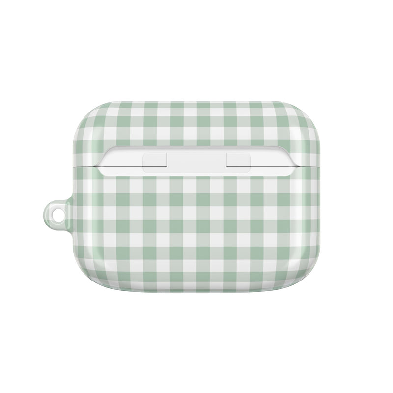 Sage & White Gingham AirPod Case by etchd, view 7