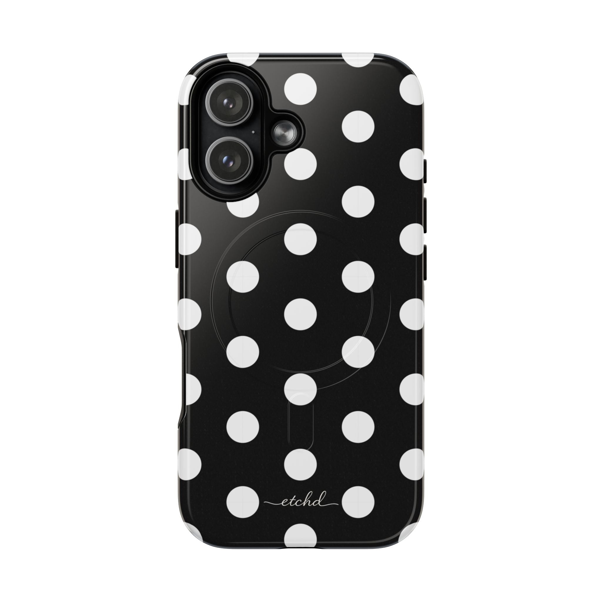 White & Black Polka Dot Magnetic Phone Case by etchd, view 25