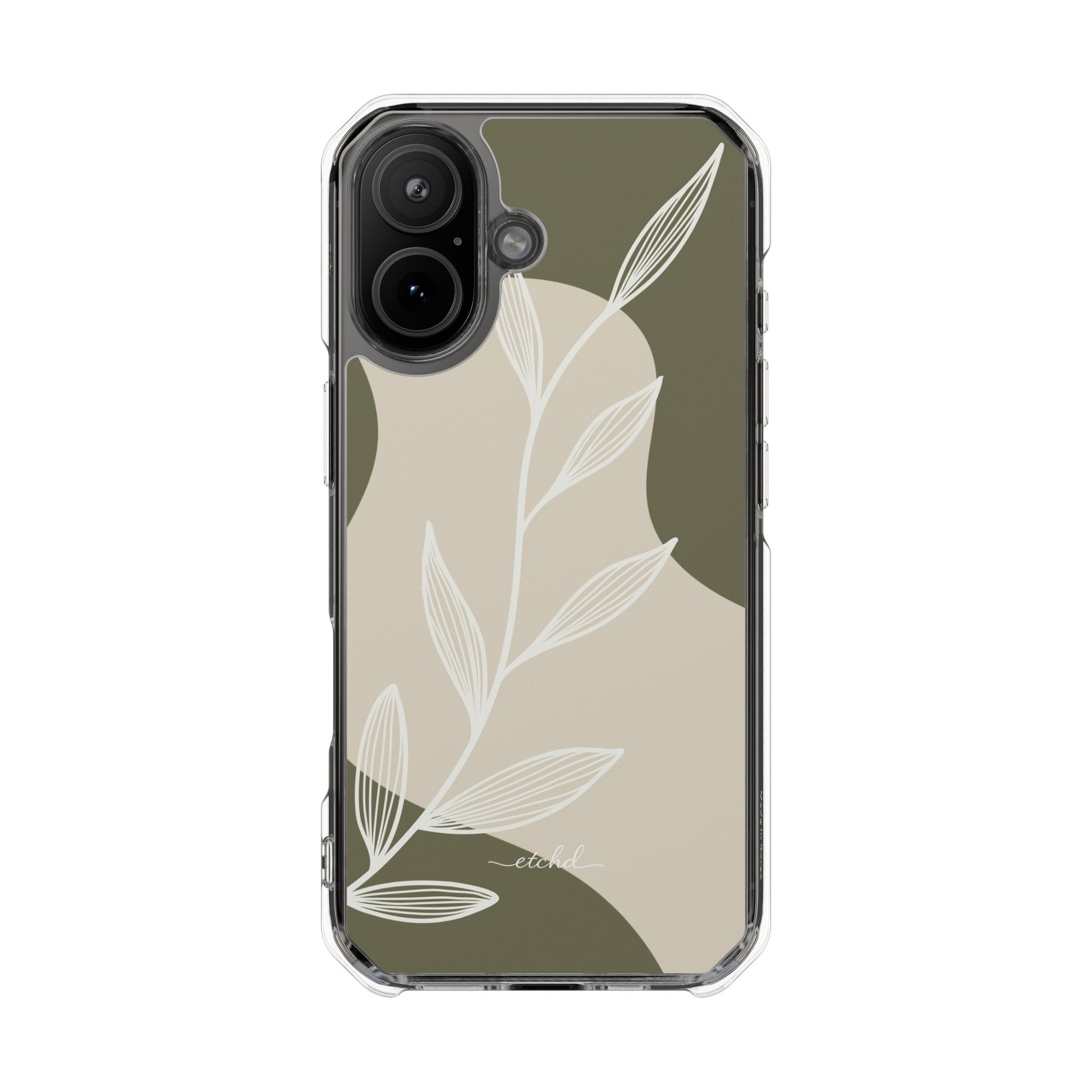 Olive Leaf Clear Magnetic Phone Case by etchd, view 13