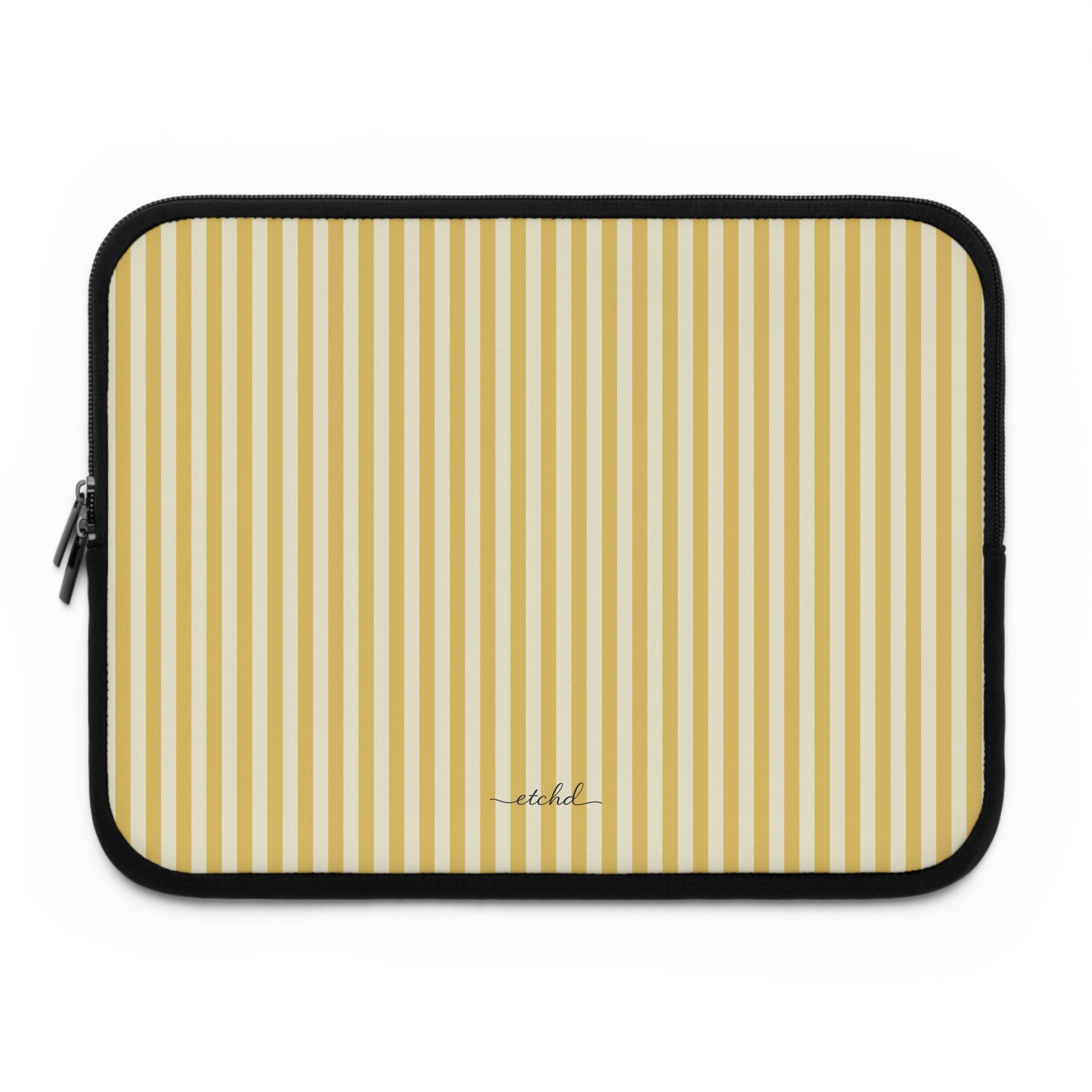 Butter & Cream Striped Laptop Sleeve by etchd